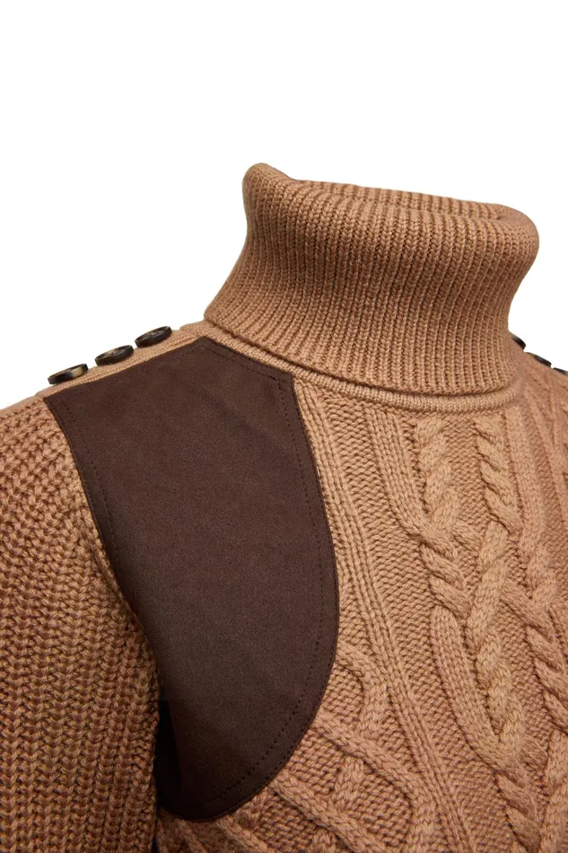 Holland Cooper Country Roll Neck Knit Caramel Women Knitwear Holland Cooper Country Roll Neck Knit Caramel Women Knitwear