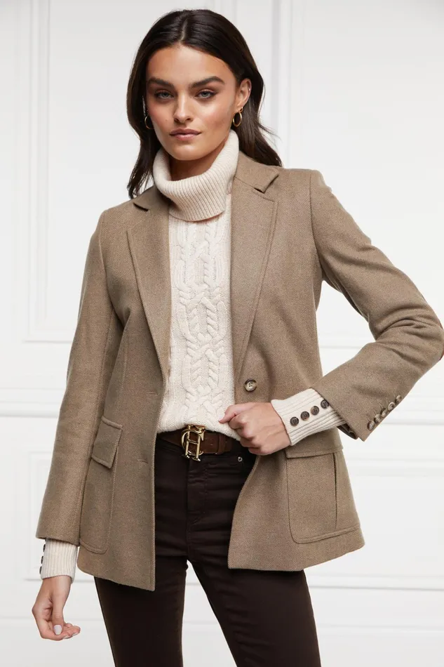 Holland Cooper Country Roll Neck Knit Oatmeal Women Knitwear Holland Cooper Country Roll Neck Knit Oatmeal Women Knitwear