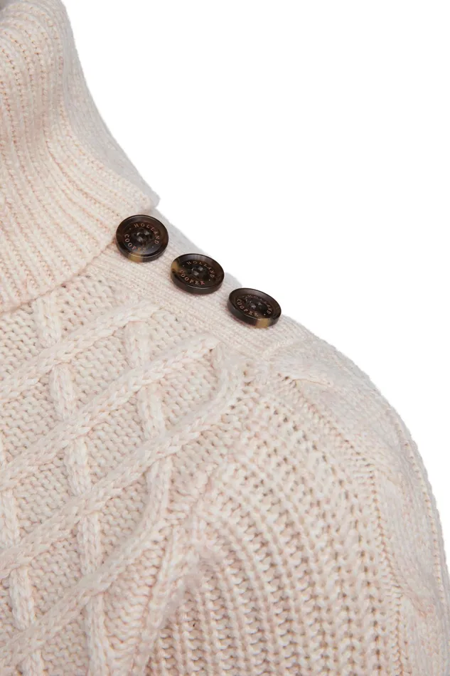 Holland Cooper Country Roll Neck Knit Oatmeal Women Knitwear Holland Cooper Country Roll Neck Knit Oatmeal Women Knitwear