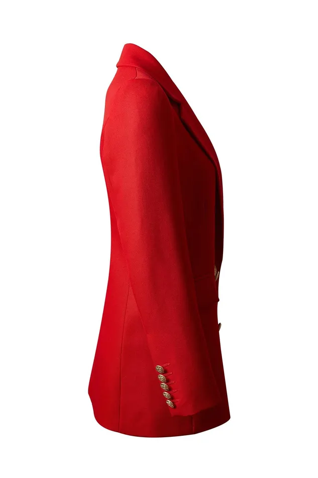 Holland Cooper Double Breasted Blazer Red Barathea Women Tailoring