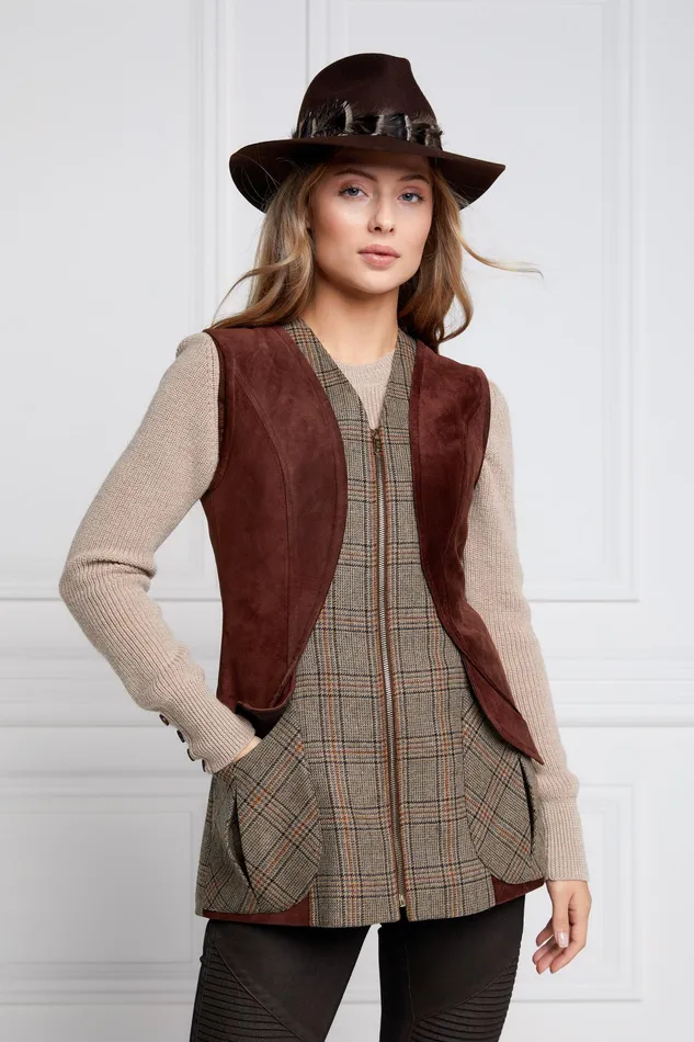 Holland Cooper Field Vest Bourbon Tweed Women Tailoring