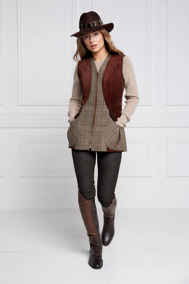 Holland Cooper Field Vest Bourbon Tweed Women Tailoring