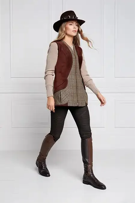 Holland Cooper Field Vest Bourbon Tweed Women Tailoring