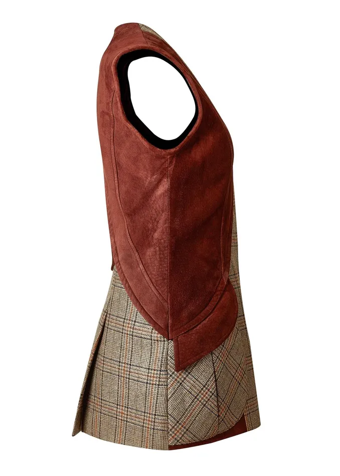 Holland Cooper Field Vest Bourbon Tweed Women Tailoring