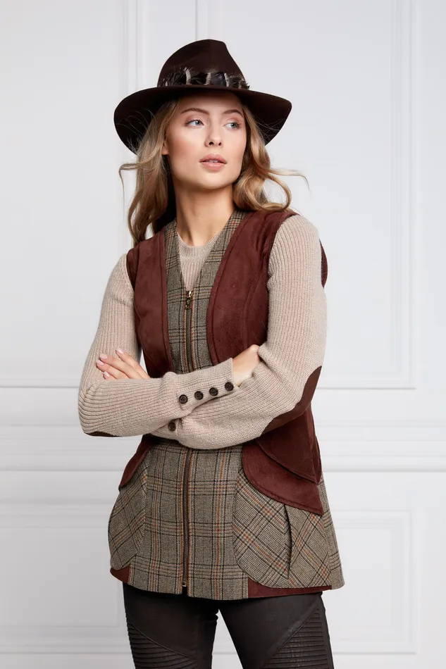 Holland Cooper Field Vest Bourbon Tweed Women Tailoring