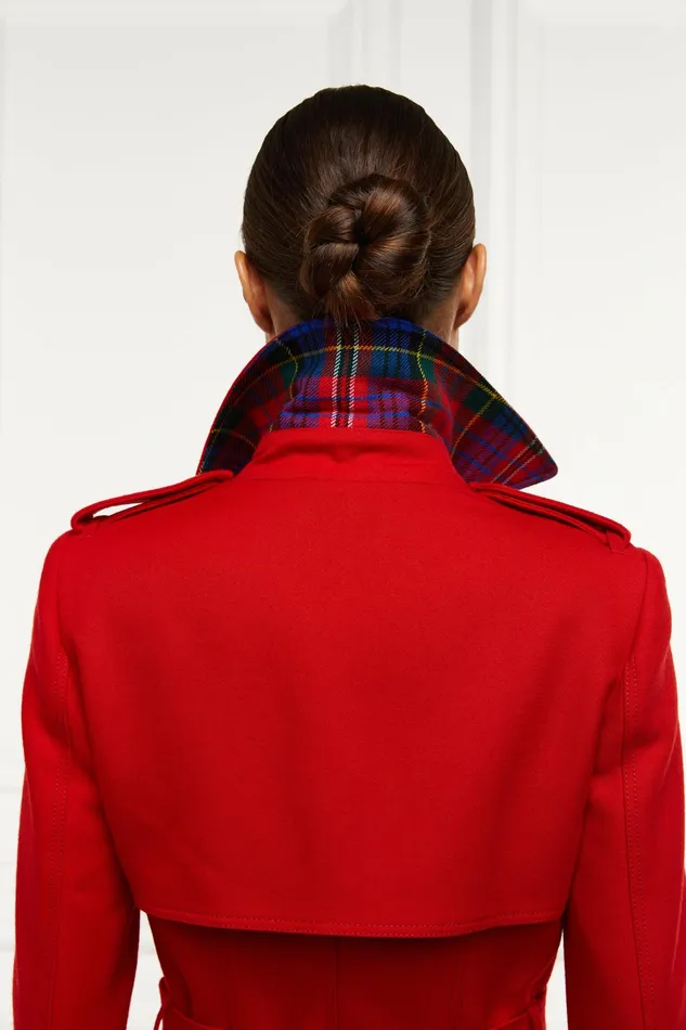 Holland Cooper Full Length Marlborough Trench Coat Red Barathea Women Tailoring