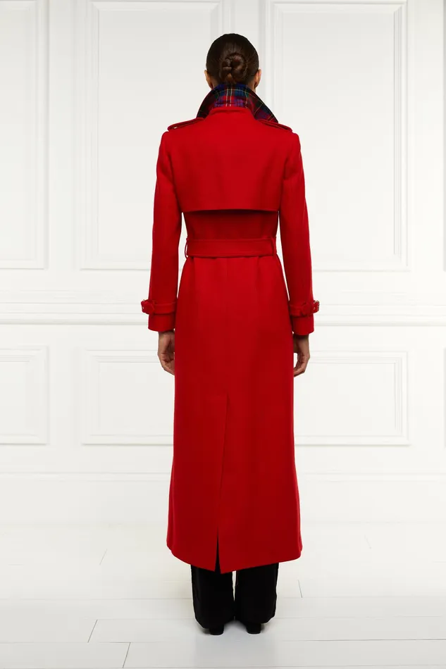 Holland Cooper Full Length Marlborough Trench Coat Red Barathea Women Tailoring
