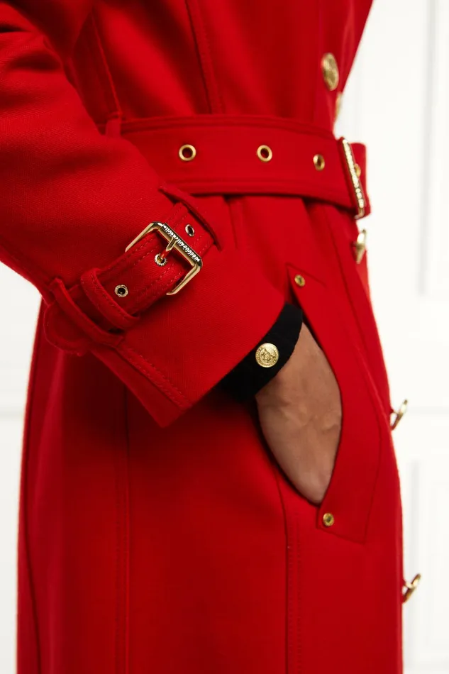 Holland Cooper Full Length Marlborough Trench Coat Red Barathea Women Tailoring