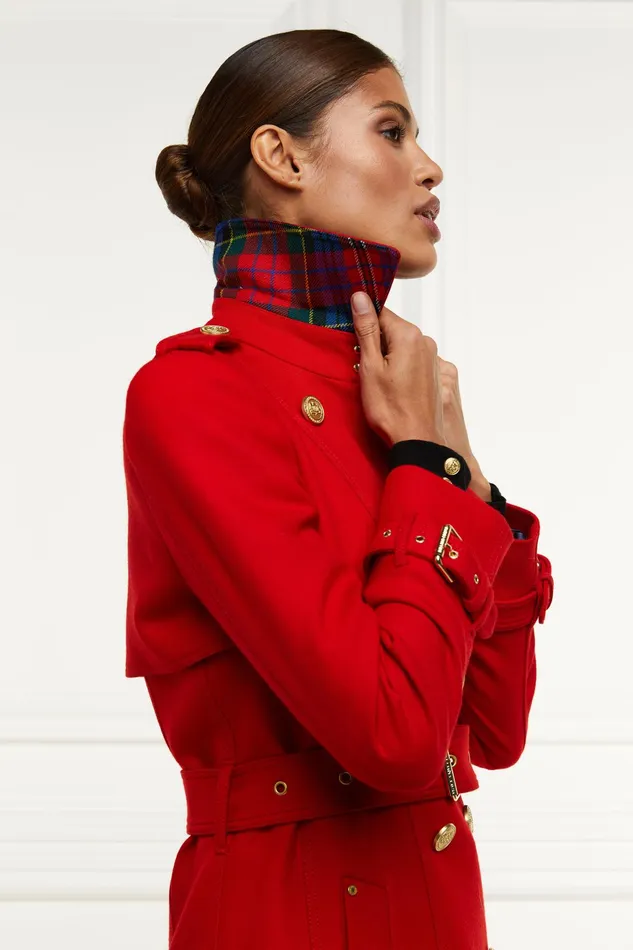 Holland Cooper Full Length Marlborough Trench Coat Red Barathea Women Tailoring