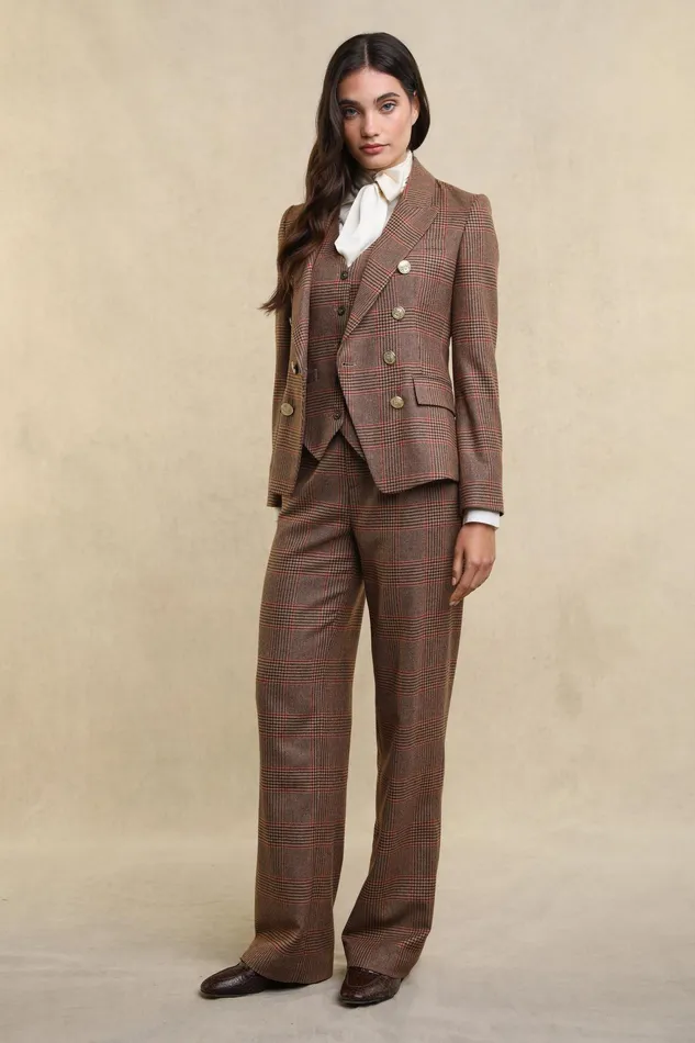 Holland Cooper Hampton Waistcoat Clarence Check Merlot Women Waistcoats Holland Cooper Hampton Waistcoat Clarence Check Merlot Women Waistcoats