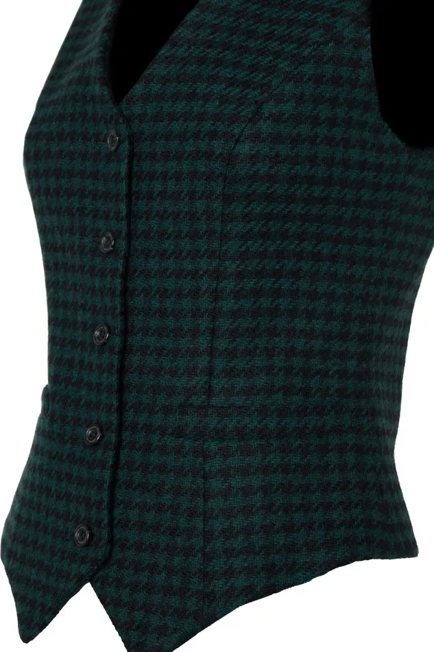 Holland Cooper Hampton Waistcoat Emerald Houndstooth Women Tailoring Holland Cooper Hampton Waistcoat Emerald Houndstooth Women Tailoring