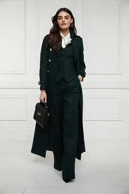 Holland Cooper Hampton Waistcoat Emerald Houndstooth Women Tailoring Holland Cooper Hampton Waistcoat Emerald Houndstooth Women Tailoring