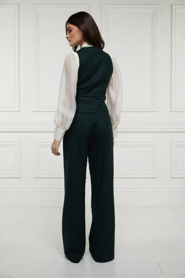 Holland Cooper Hampton Waistcoat Emerald Houndstooth Women Tailoring Holland Cooper Hampton Waistcoat Emerald Houndstooth Women Tailoring
