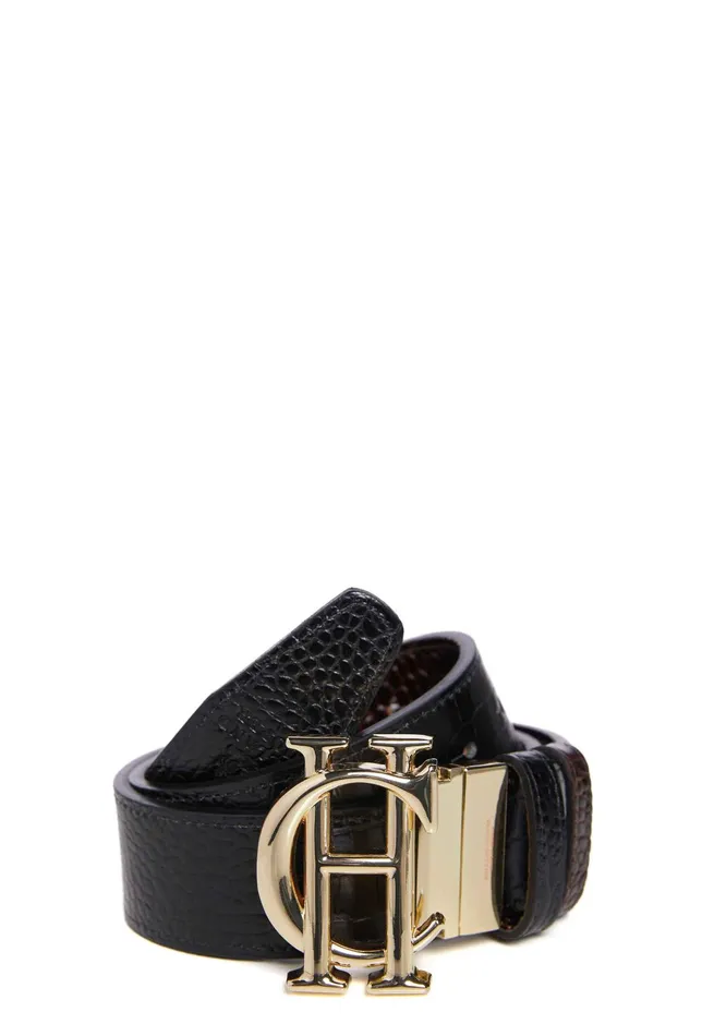 Holland Cooper HC Classic Belt Reversible Chocolate Black Croc Women Belts Holland Cooper HC Classic Belt Reversible Chocolate Black Croc Women Belts