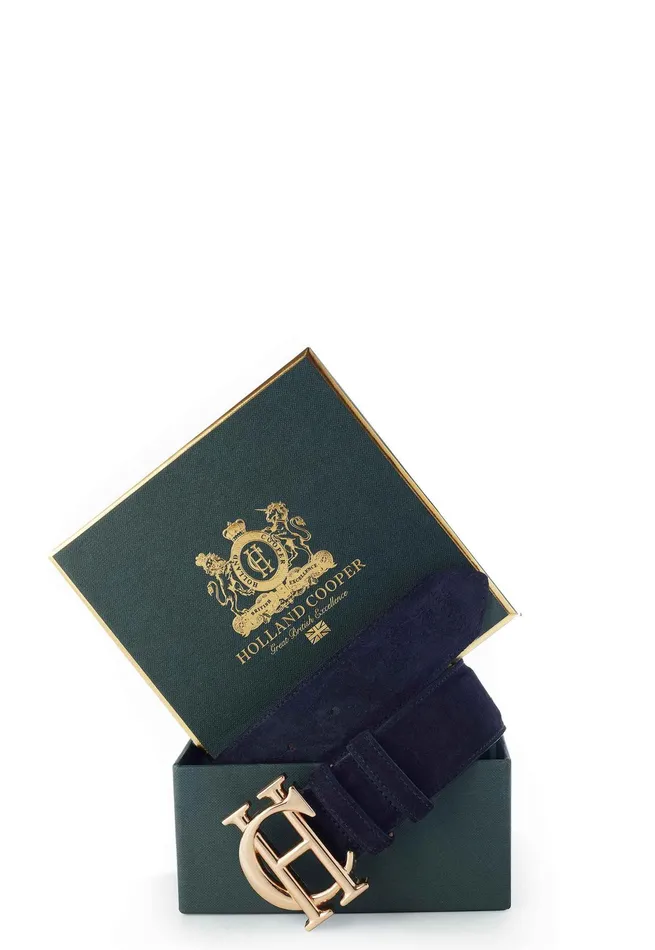 Holland Cooper HC Classic Belt Suede Navy Women Belts