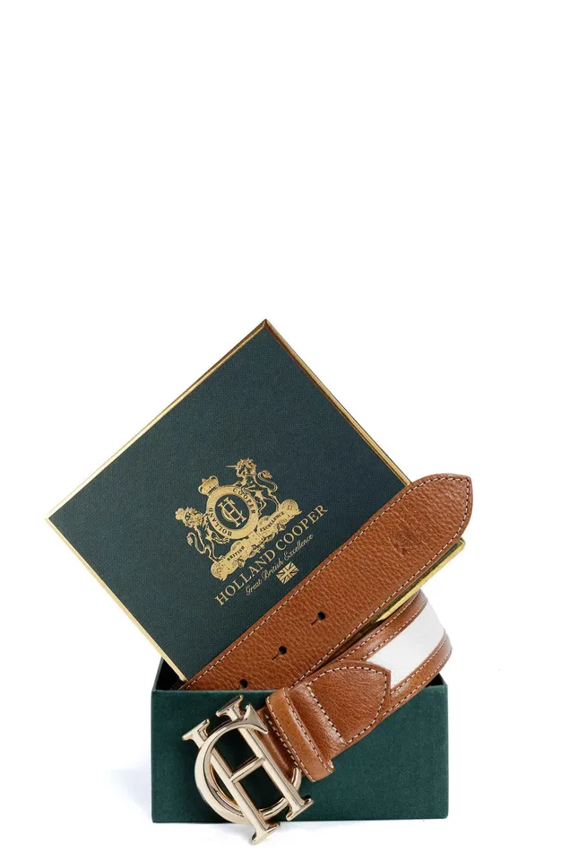 Holland Cooper HC Classic Belt Tan Canvas Women Belts