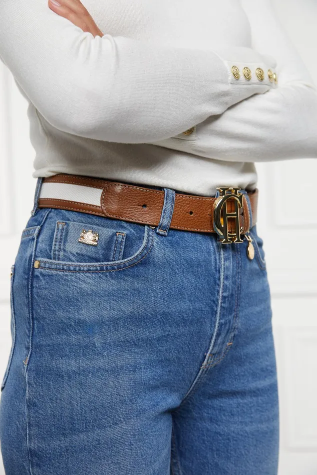 Holland Cooper HC Classic Belt Tan Canvas Women Belts Holland Cooper HC Classic Belt Tan Canvas Women Belts