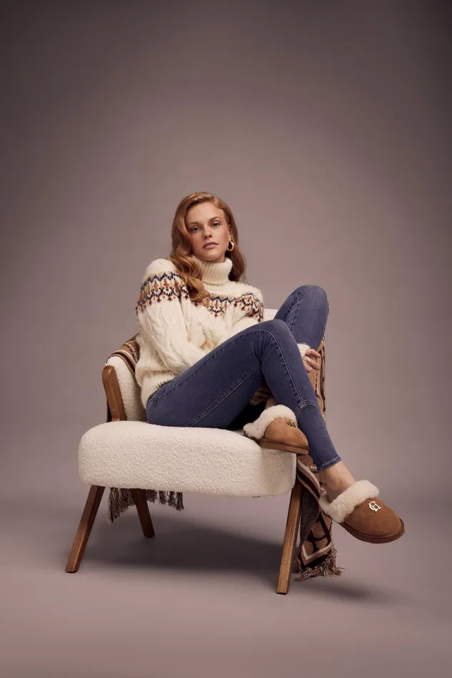 Holland Cooper HC Shearling Slipper Tan Women Sleepwear Holland Cooper HC Shearling Slipper Tan Women Sleepwear