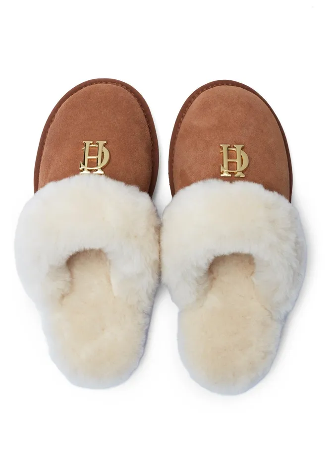 Holland Cooper HC Shearling Slipper Tan Women Sleepwear Holland Cooper HC Shearling Slipper Tan Women Sleepwear
