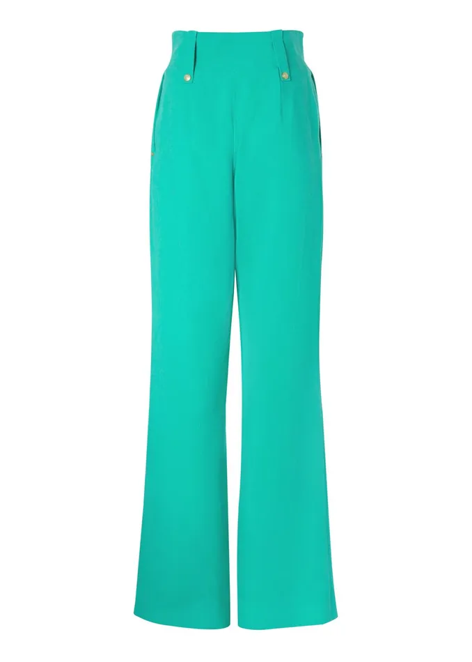 Holland Cooper High Waisted Straight Trouser Jade Linen Women Tailoring Holland Cooper High Waisted Straight Trouser Jade Linen Women Tailoring
