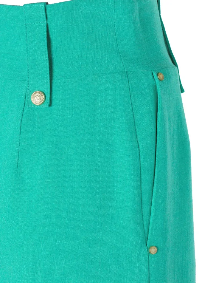 Holland Cooper High Waisted Straight Trouser Jade Linen Women Tailoring Holland Cooper High Waisted Straight Trouser Jade Linen Women Tailoring