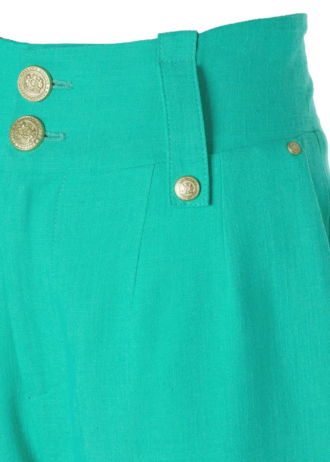 Holland Cooper High Waisted Straight Trouser Jade Linen Women Tailoring Holland Cooper High Waisted Straight Trouser Jade Linen Women Tailoring