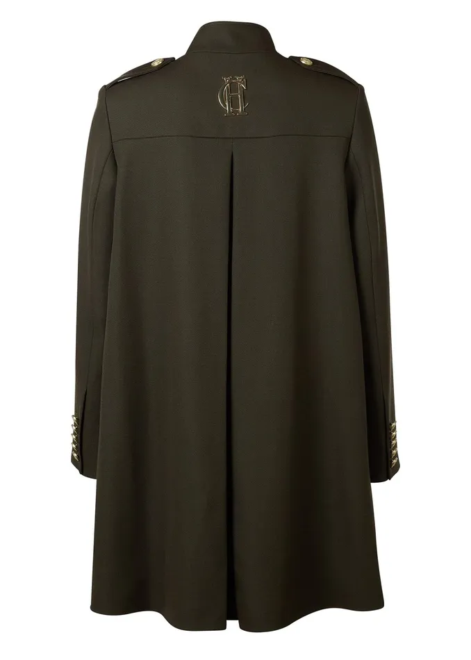 Holland Cooper Highbury Cape Coat Khaki Barathea Women Tailoring