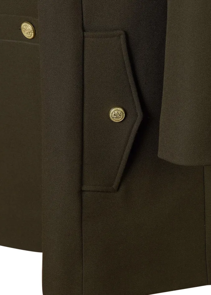 Holland Cooper Highbury Cape Coat Khaki Barathea Women Tailoring