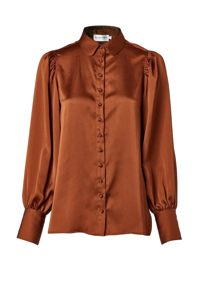 Holland Cooper Isla Satin Shirt Copper Women Shirts and Blouses Holland Cooper Isla Satin Shirt Copper Women Shirts and Blouses