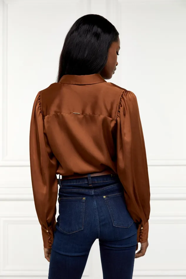 Holland Cooper Isla Satin Shirt Copper Women Shirts and Blouses Holland Cooper Isla Satin Shirt Copper Women Shirts and Blouses