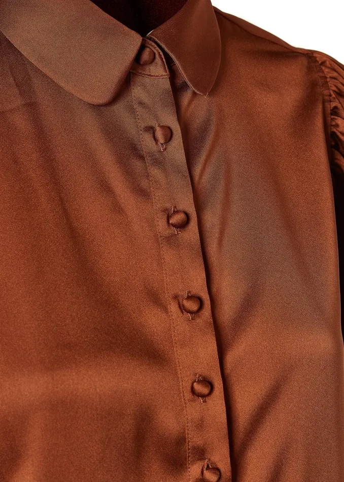 Holland Cooper Isla Satin Shirt Copper Women Shirts and Blouses Holland Cooper Isla Satin Shirt Copper Women Shirts and Blouses