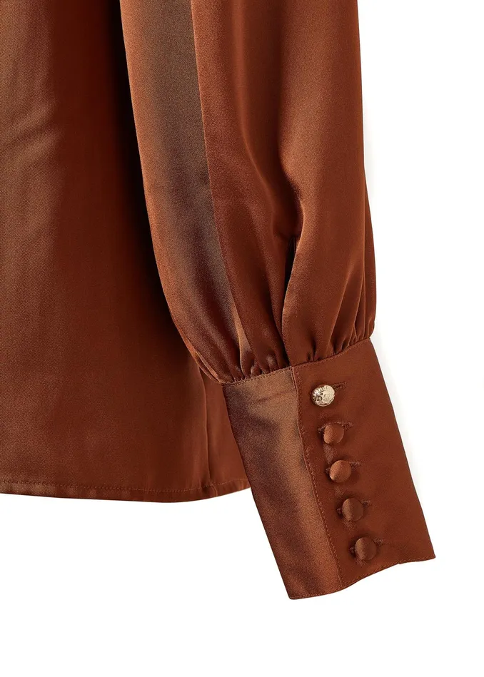 Holland Cooper Isla Satin Shirt Copper Women Shirts and Blouses Holland Cooper Isla Satin Shirt Copper Women Shirts and Blouses