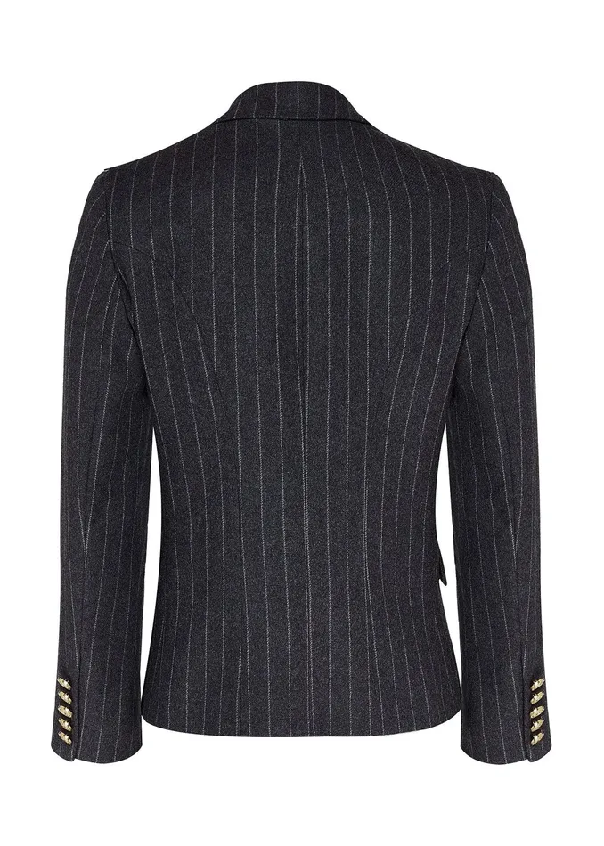 Holland Cooper Knightsbridge Blazer Charcoal Pinstripe Women Blazers