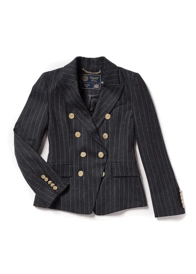 Holland Cooper Knightsbridge Blazer Charcoal Pinstripe Women Blazers