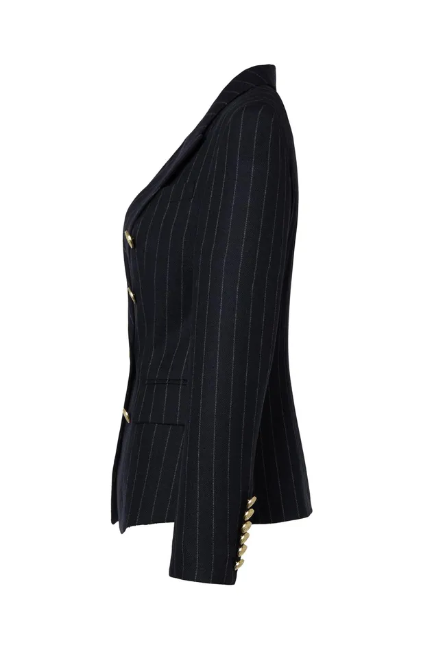 Holland Cooper Knightsbridge Blazer Navy Chalk Pinstripe Women Tailoring