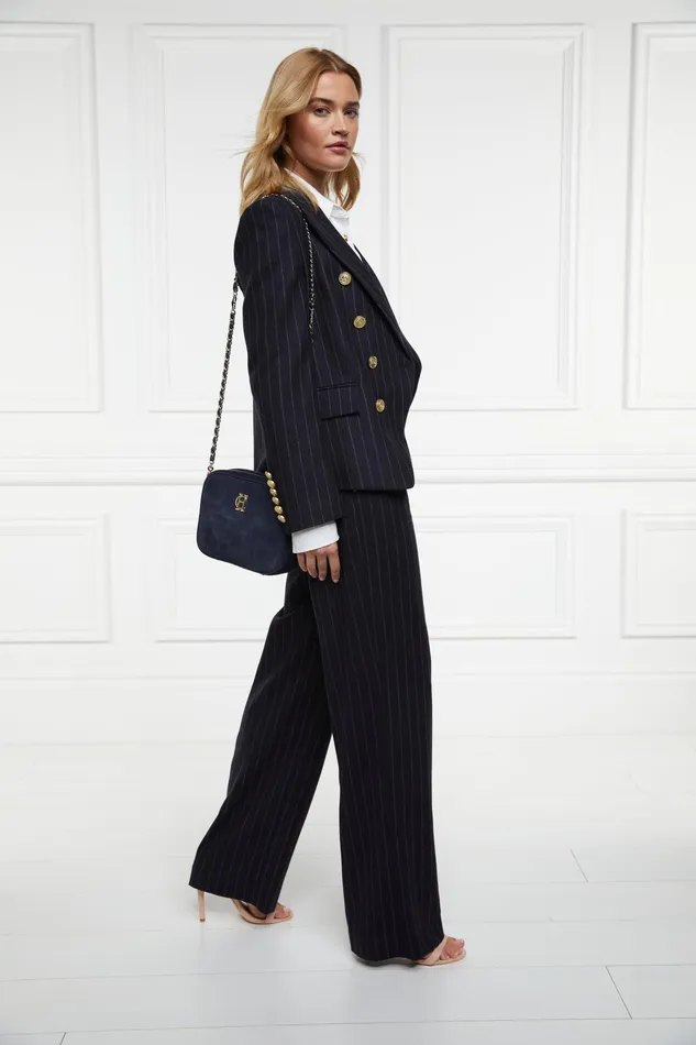 Holland Cooper Knightsbridge Blazer Navy Chalk Pinstripe Women Tailoring