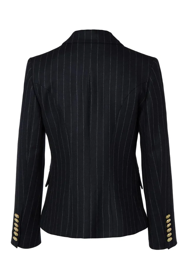 Holland Cooper Knightsbridge Blazer Navy Chalk Pinstripe Women Tailoring