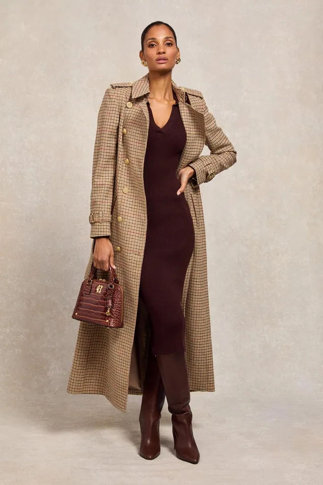 Holland Cooper Knitted Shirt Dress Chocolate Women Dresses Holland Cooper Knitted Shirt Dress Chocolate Women Dresses