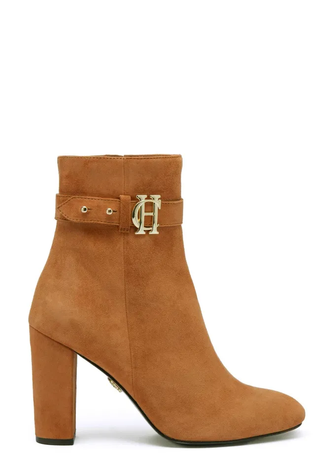 Holland Cooper Mayfair Suede Ankle Boot Tan Women Boots