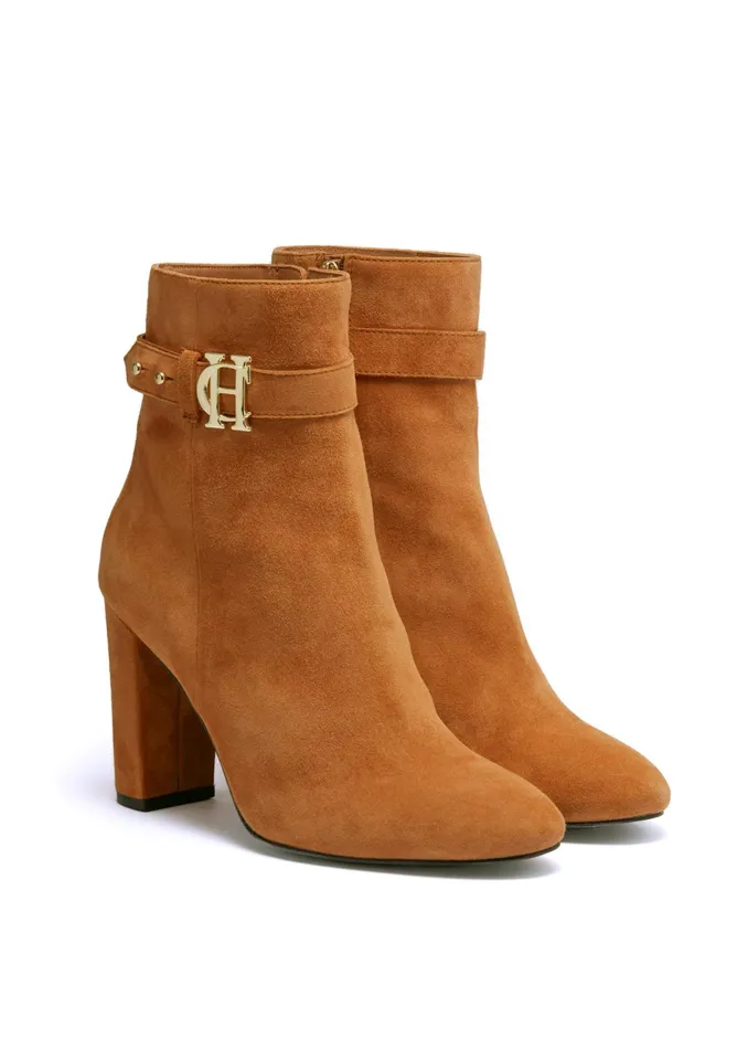 Holland Cooper Mayfair Suede Ankle Boot Tan Women Boots Holland Cooper Mayfair Suede Ankle Boot Tan Women Boots