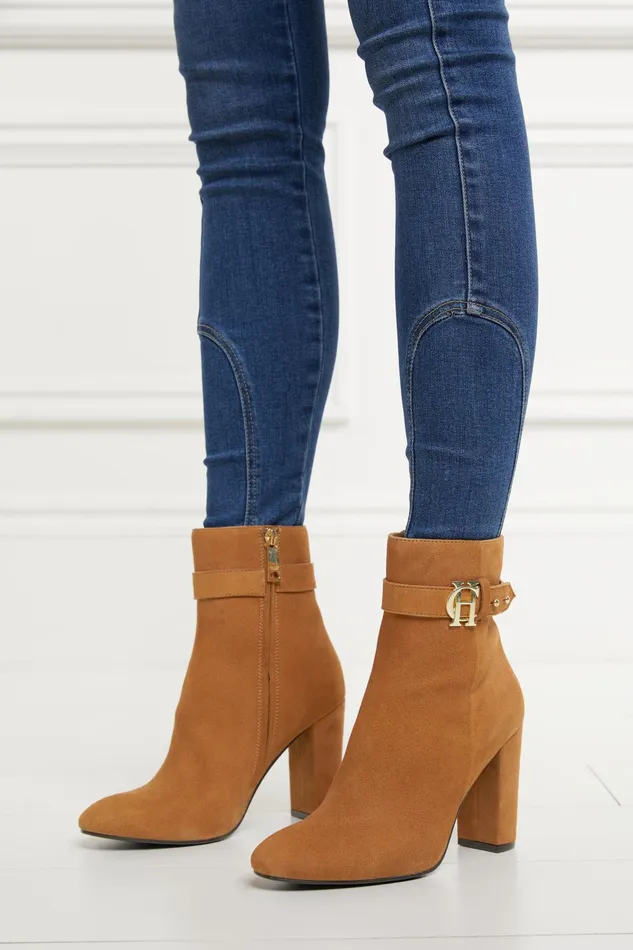 Holland Cooper Mayfair Suede Ankle Boot Tan Women Boots Holland Cooper Mayfair Suede Ankle Boot Tan Women Boots