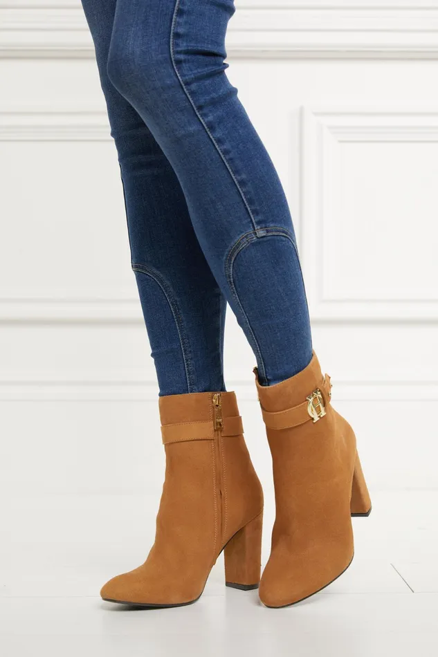 Holland Cooper Mayfair Suede Ankle Boot Tan Women Boots Holland Cooper Mayfair Suede Ankle Boot Tan Women Boots