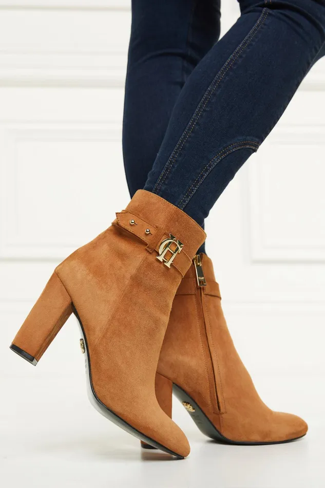 Holland Cooper Mayfair Suede Ankle Boot Tan Women Boots Holland Cooper Mayfair Suede Ankle Boot Tan Women Boots