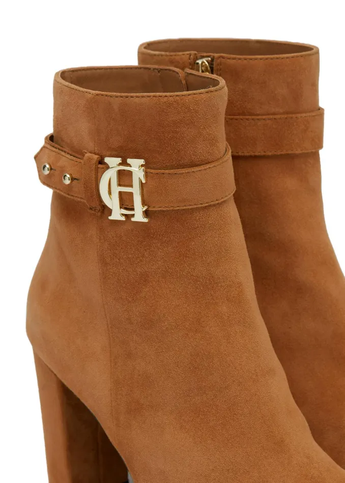 Holland Cooper Mayfair Suede Ankle Boot Tan Women Boots Holland Cooper Mayfair Suede Ankle Boot Tan Women Boots