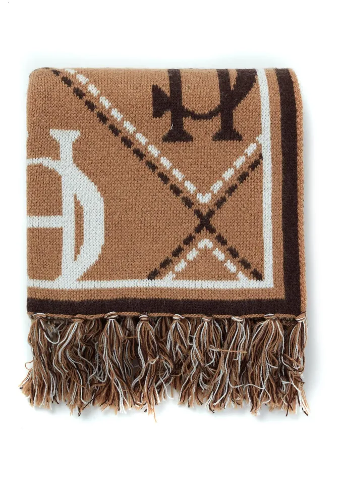Holland Cooper Monogram Scarf Camel Men Scarves