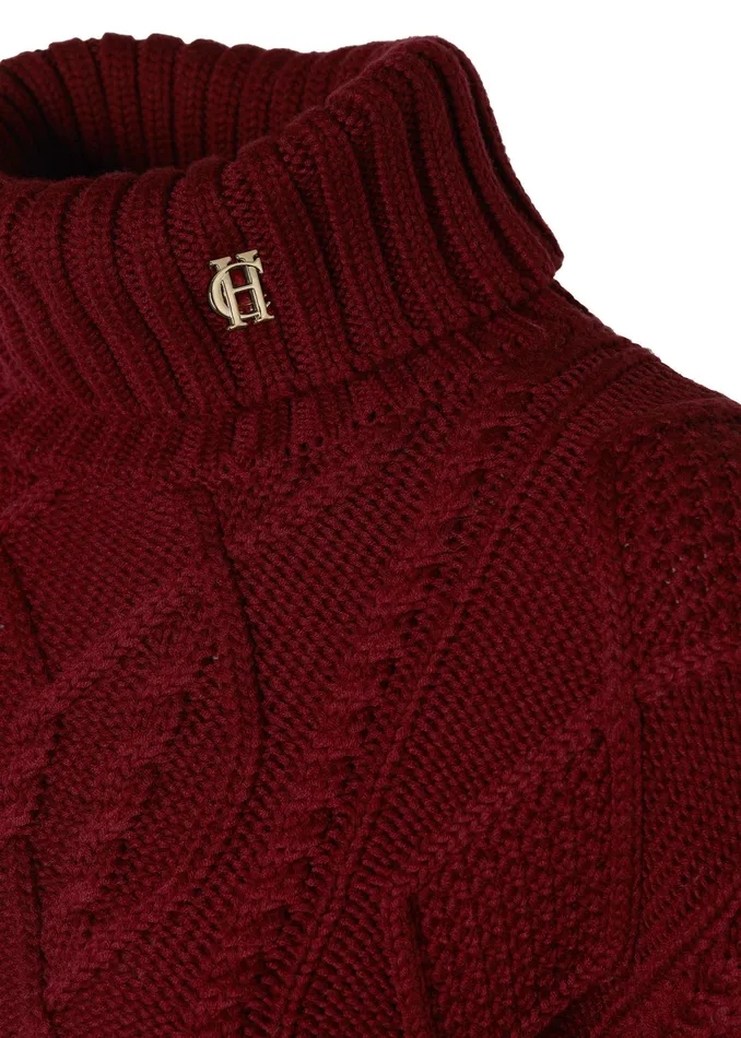 Holland Cooper Noveli Cable Knit Wine Women Knitwear Holland Cooper Noveli Cable Knit Wine Women Knitwear