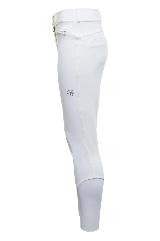 Holland Cooper Premium Competition Mid Rise Breeches White Women Breeches Holland Cooper Premium Competition Mid Rise Breeches White Women Breeches