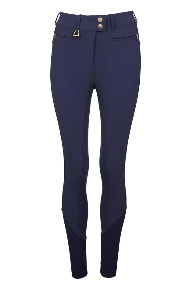Holland Cooper Premium Mid Rise Breeches Yale Blue Women Breeches Holland Cooper Premium Mid Rise Breeches Yale Blue Women Breeches