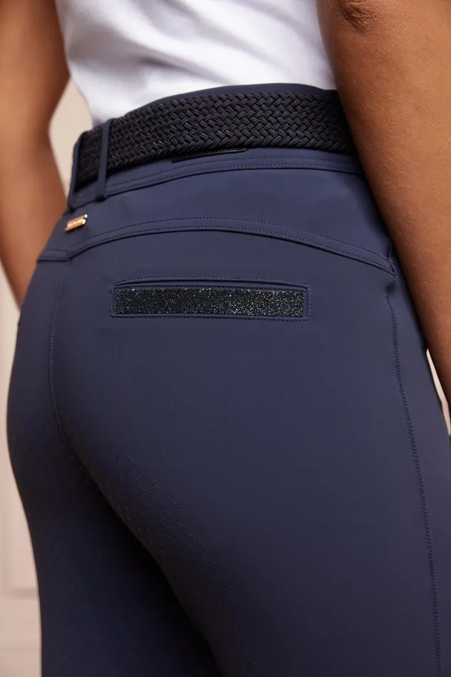 Holland Cooper Premium Mid Rise Breeches Yale Blue Women Breeches Holland Cooper Premium Mid Rise Breeches Yale Blue Women Breeches