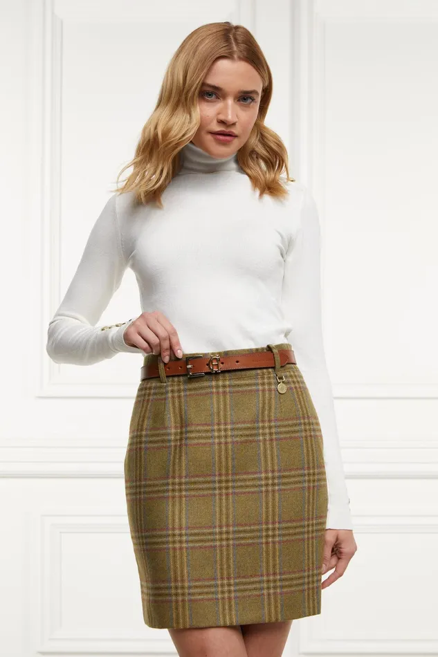 Holland Cooper Regency Skirt Avebury Green Check Women Tailoring